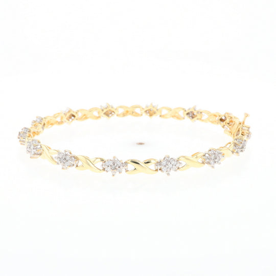 Diamond Cluster & Infinity Link Tennis Bracelet