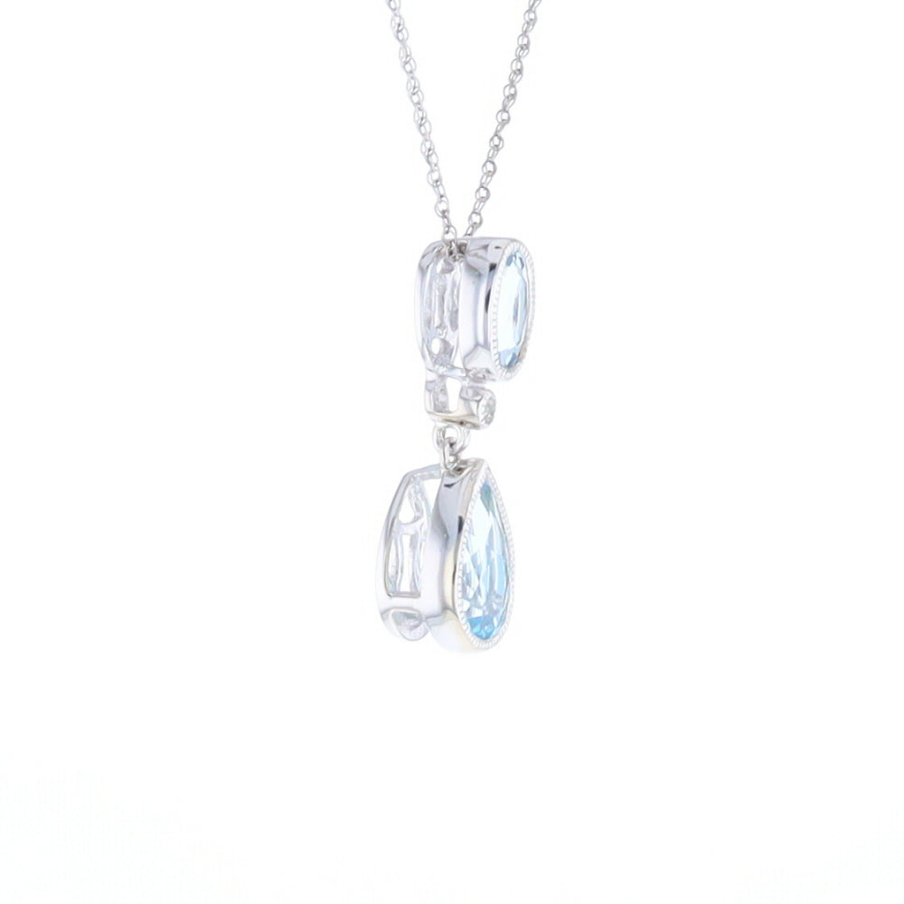 Oval and Pear-Shaped Aquamarine Pendant