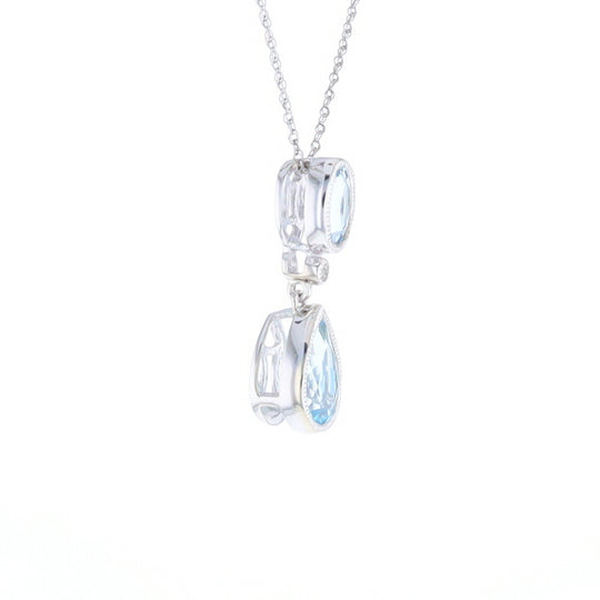 Oval and Pear-Shaped Aquamarine Pendant