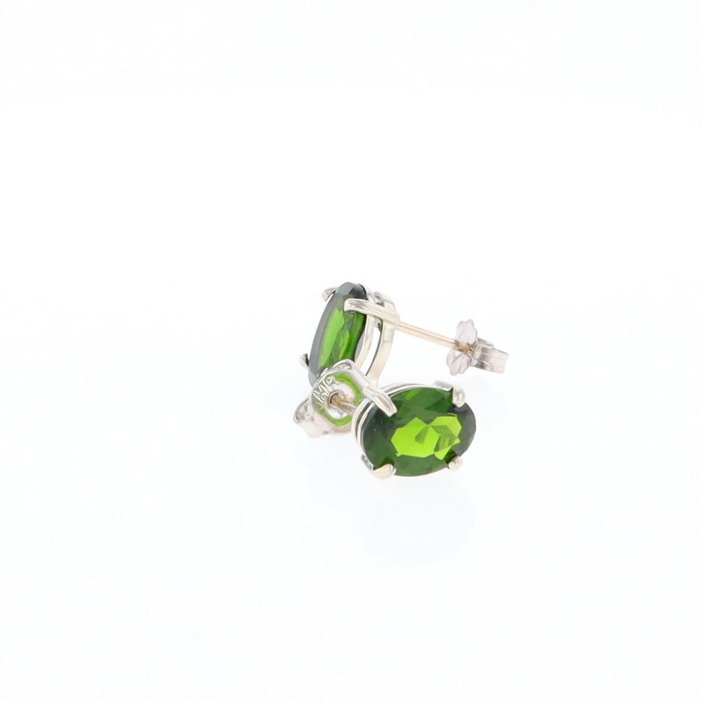 Chrome Diopside Solitaire Studs