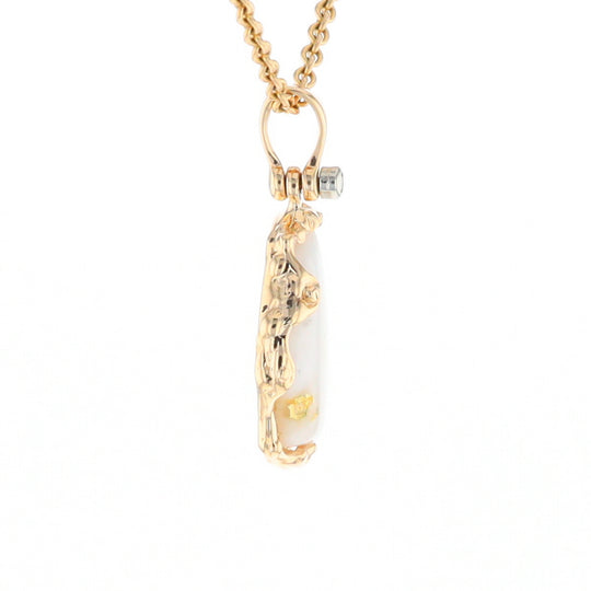 Gold Quartz Freeform Pendant