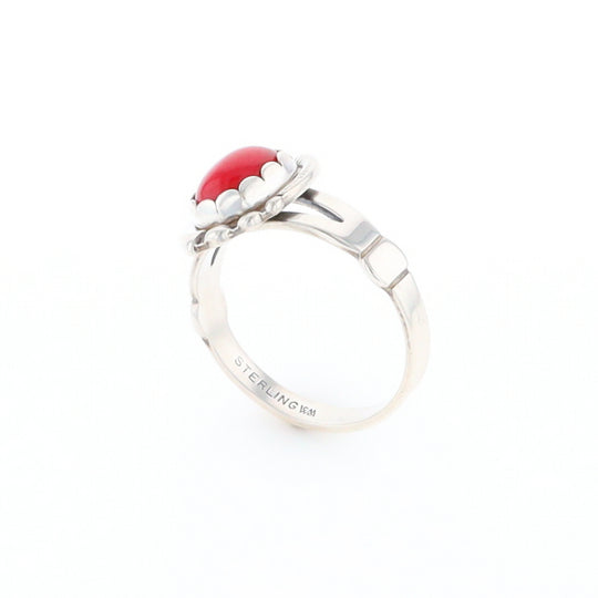 Native American Oval Coral Ring