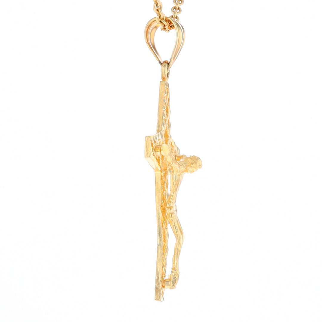 Gold Mesh Crucifix Pendant