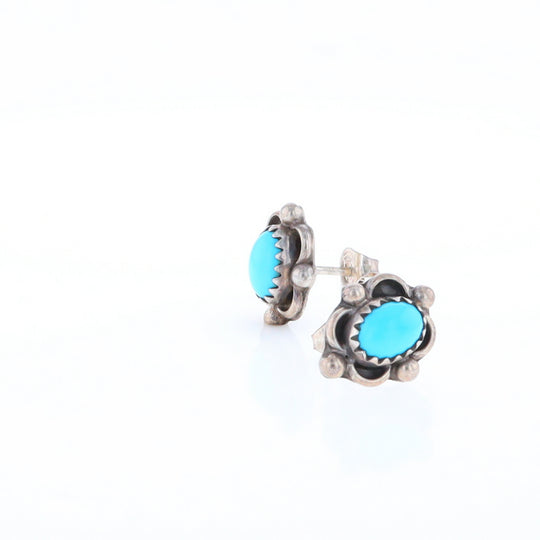 Turquoise Floral Framed Earrings