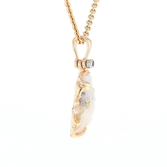 Rough Gold Quartz Freeform Pendant