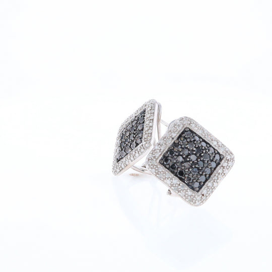 Pavé Black and White Diamond Earrings