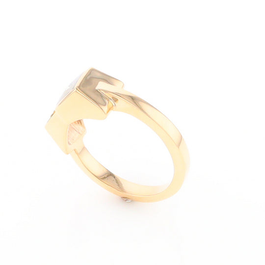 Gold Quartz Ring Natural Nuggets Inlaid Wrap Double Square Design