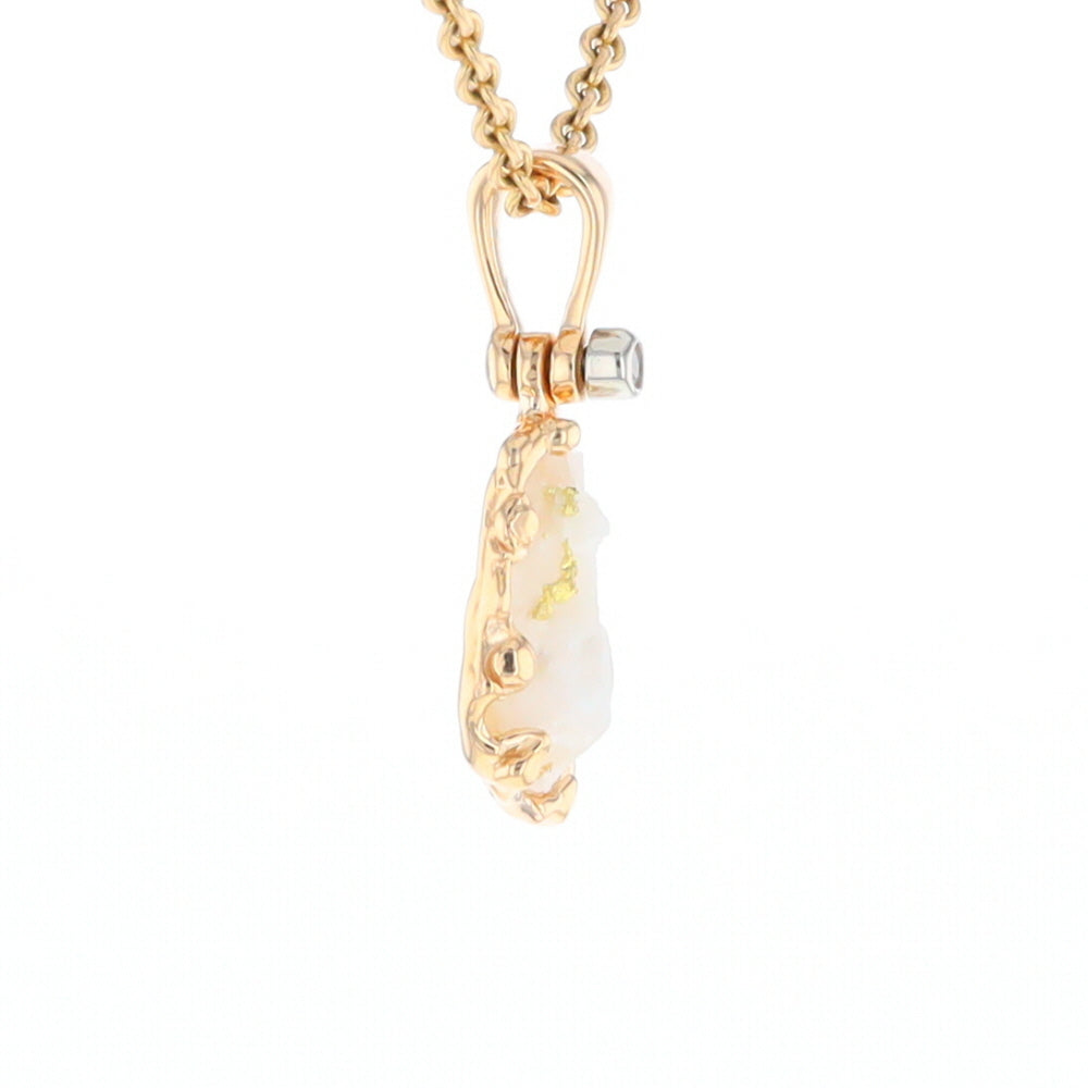 Rough Gold Quartz Freeform Pendant