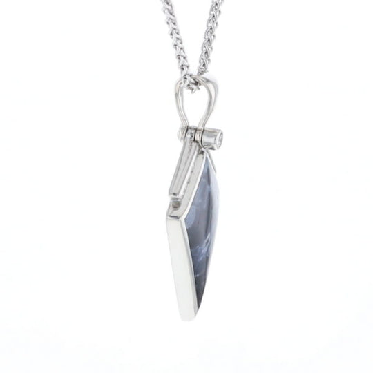 Pietersite Kite Shaped Inlaid Pendant with 0.19ctw Diamonds