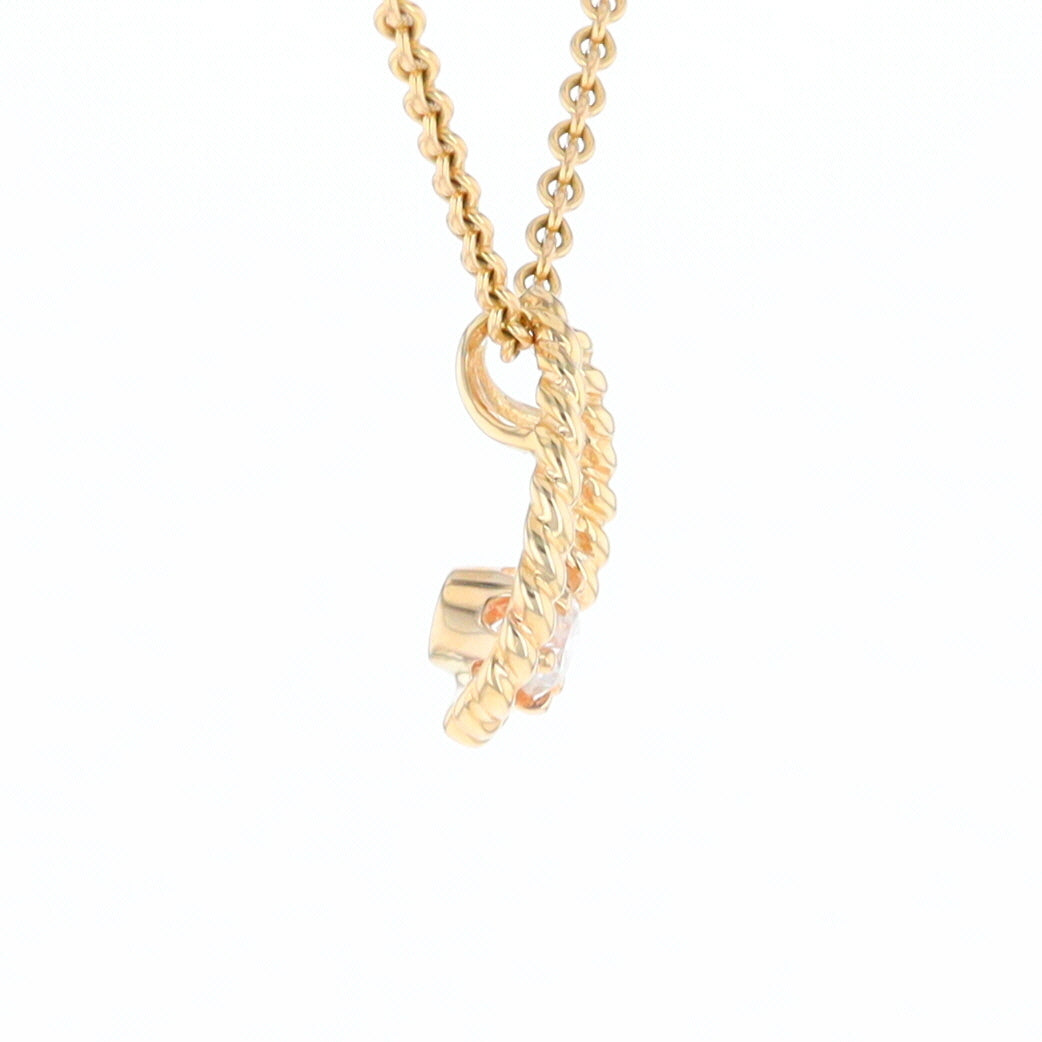 Solitaire Diamond Pear-shaped Rope Pendant