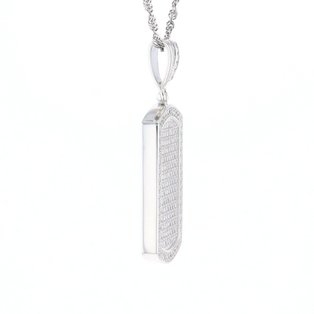 Cubic Zirconia Dog Tag Pendant