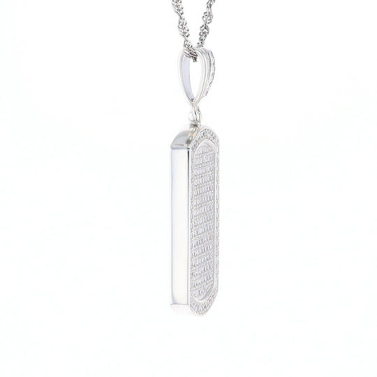 Cubic Zirconia Dog Tag Pendant