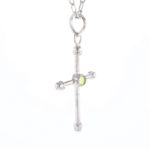 Silver Peridot Cross