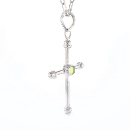 Silver Peridot Cross