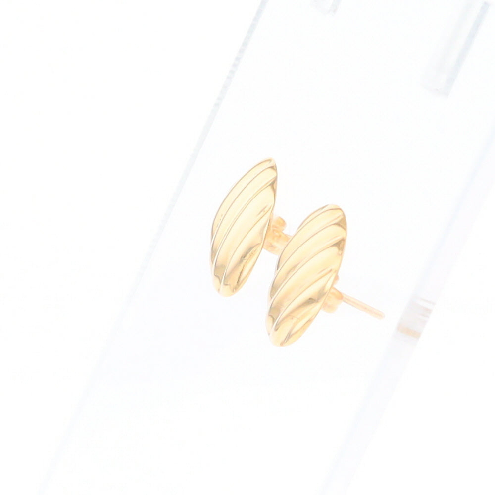 Gold Scorred Disc Stud Earrings