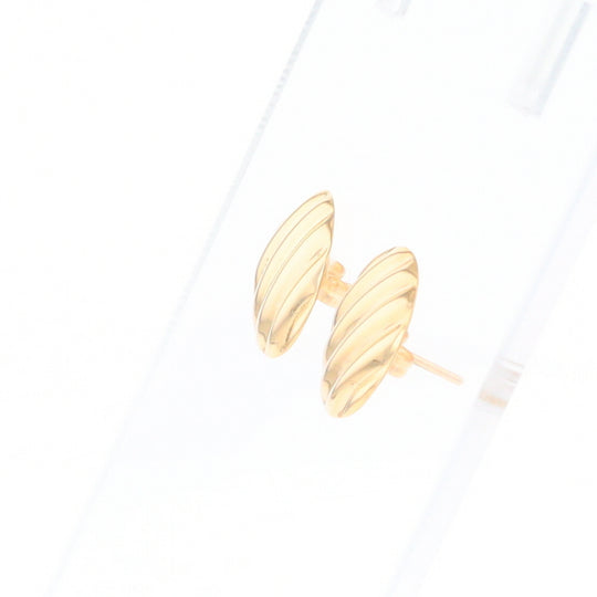 Gold Scorred Disc Stud Earrings