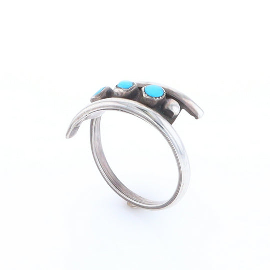 Round Turquoise Row Bypass Ring