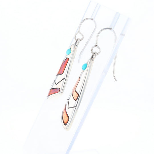 Native Triangle Turquoise Hook Earrings