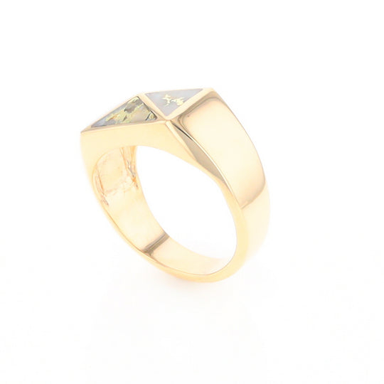 Four Section Gold Quartz Inlaid Men's Ring G2