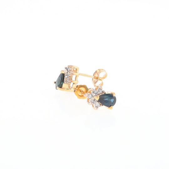 Pear Sapphire & Diamond Earrings