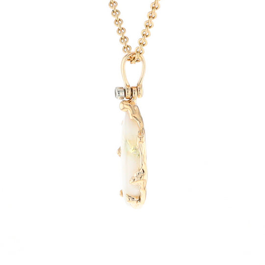 Gold Quartz Freeform Pendant  (G2)