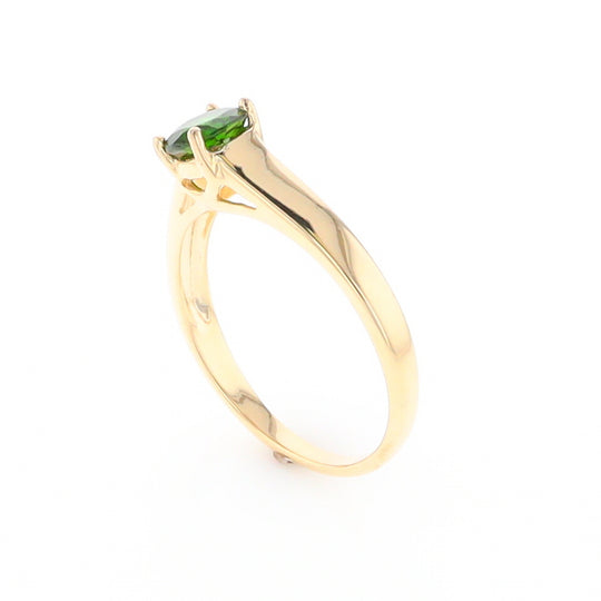 Chrome Diopside Solitaire Ring