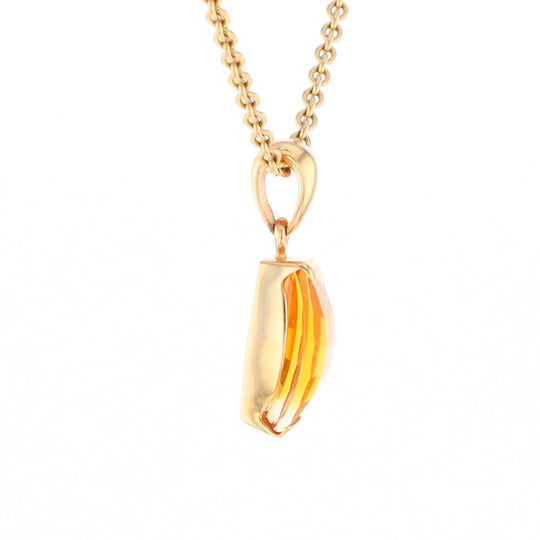 Fancy Cut Citrine Solitaire Pendant