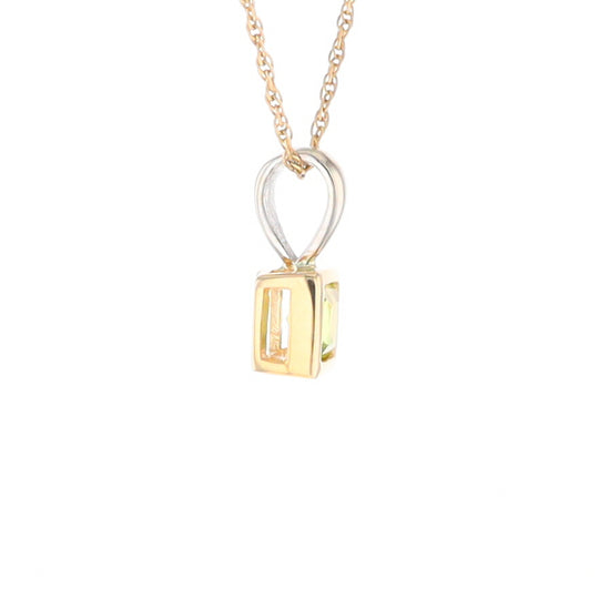 Two-Tone Bezel Peridot Pendant