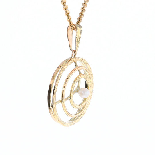 Three-Ring Pearl Pendant