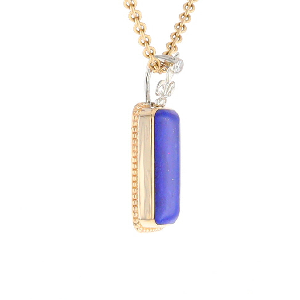 Lapis Milgrain Rectangle Pendant