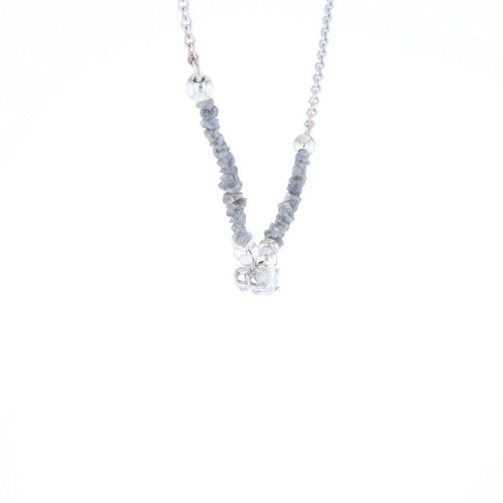 Marquise Diamond Necklace with Rough Diamond Beads