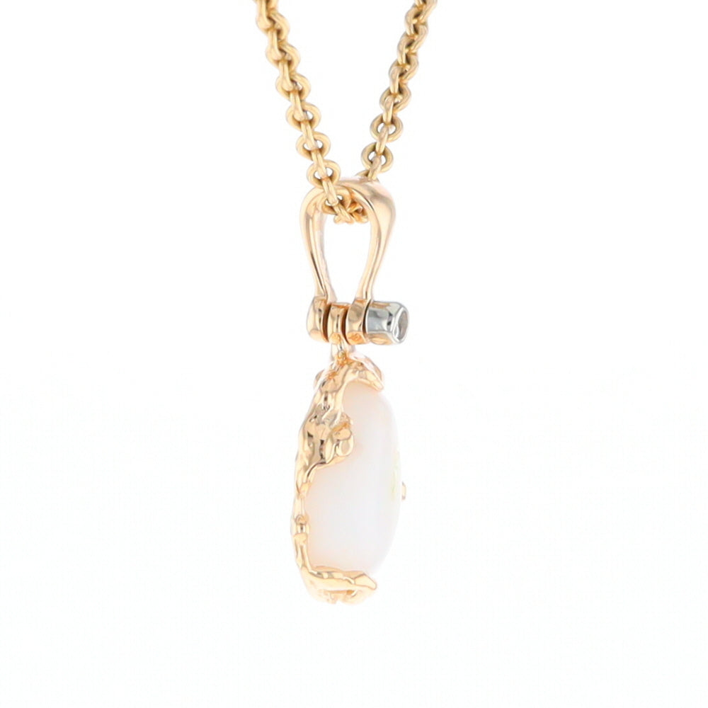 Gold Quartz Freeform Pendant