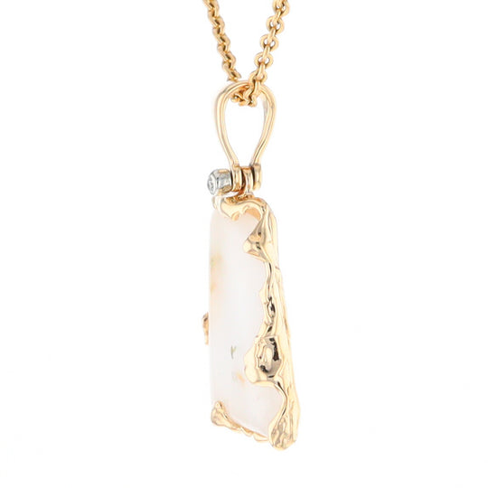 Gold Quartz Freeform Pendant  (G2)