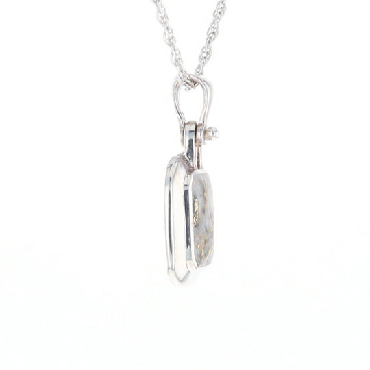 Gold Quartz Rounded Rectangle Pendant