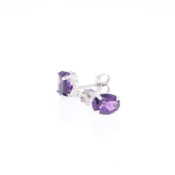 Oval Amethyst Stud Earrings