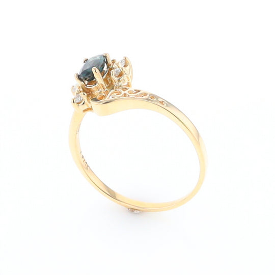 Oval Sapphire Diamond Bypass Ring