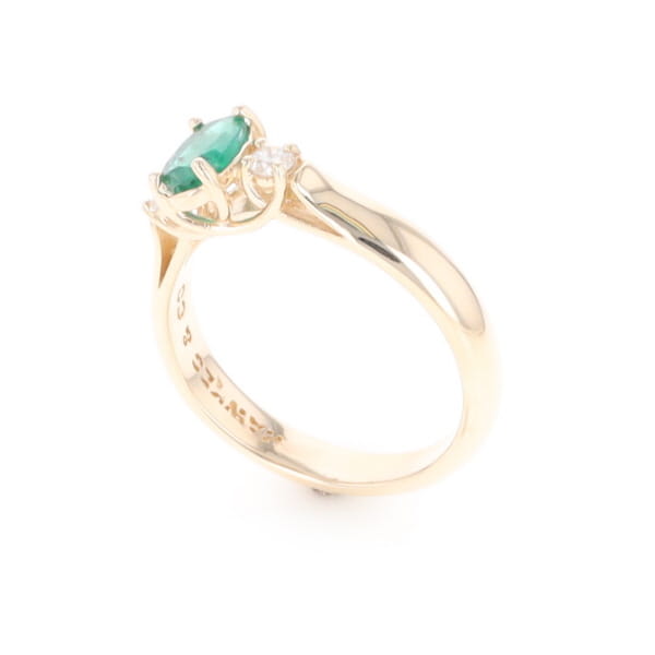 Emerald Three-Stone Trellis Ring