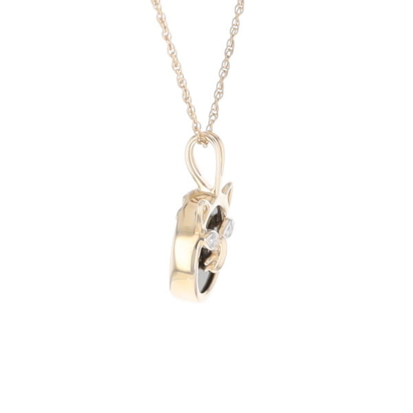 Onyx Cat Pendant with Diamond Eyes