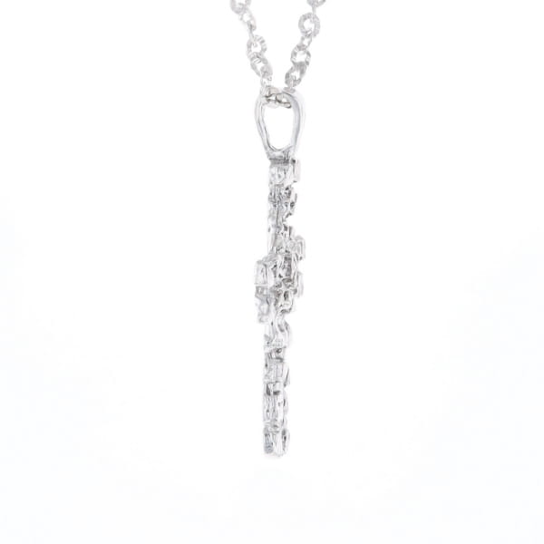 Sterling Silver Nugget Pattered Cross Necklace