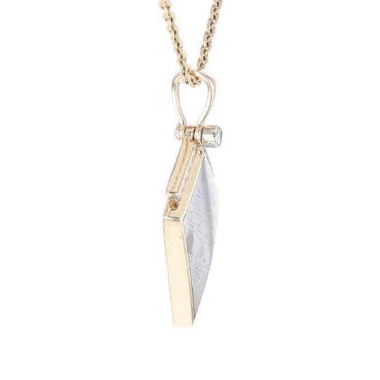 Meteorite Kite Shape Inlaid Pendant with 0.19ctw Diamonds