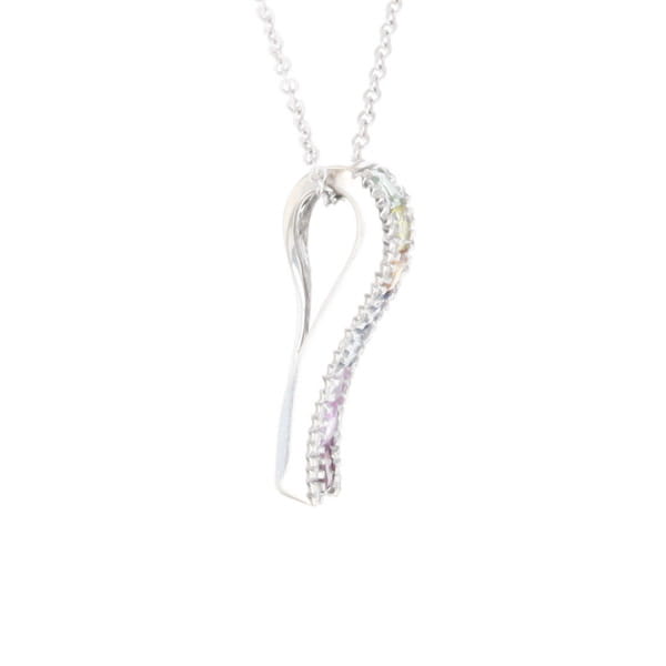 Multi-color Sapphire Necklace with Diamond Accents