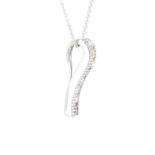 Multi-color Sapphire Necklace with Diamond Accents