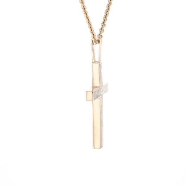 Gold Quartz Pendant 4 Section Inlaid Cross Pendant