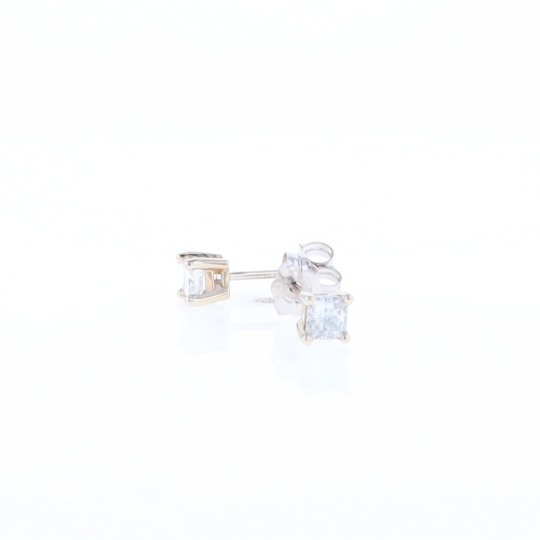 0.43ctw Princess Cut Diamond Stud Earrings