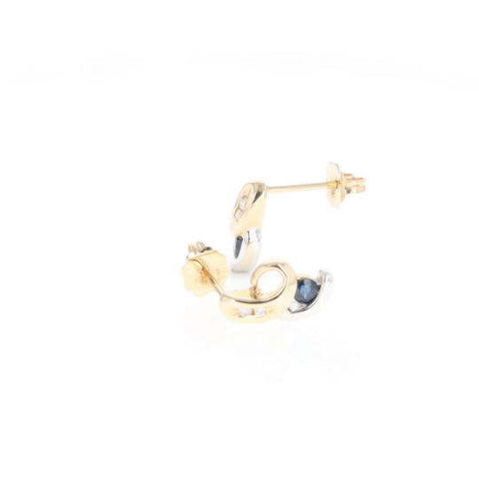 Blue Sapphire Swirl Earrings