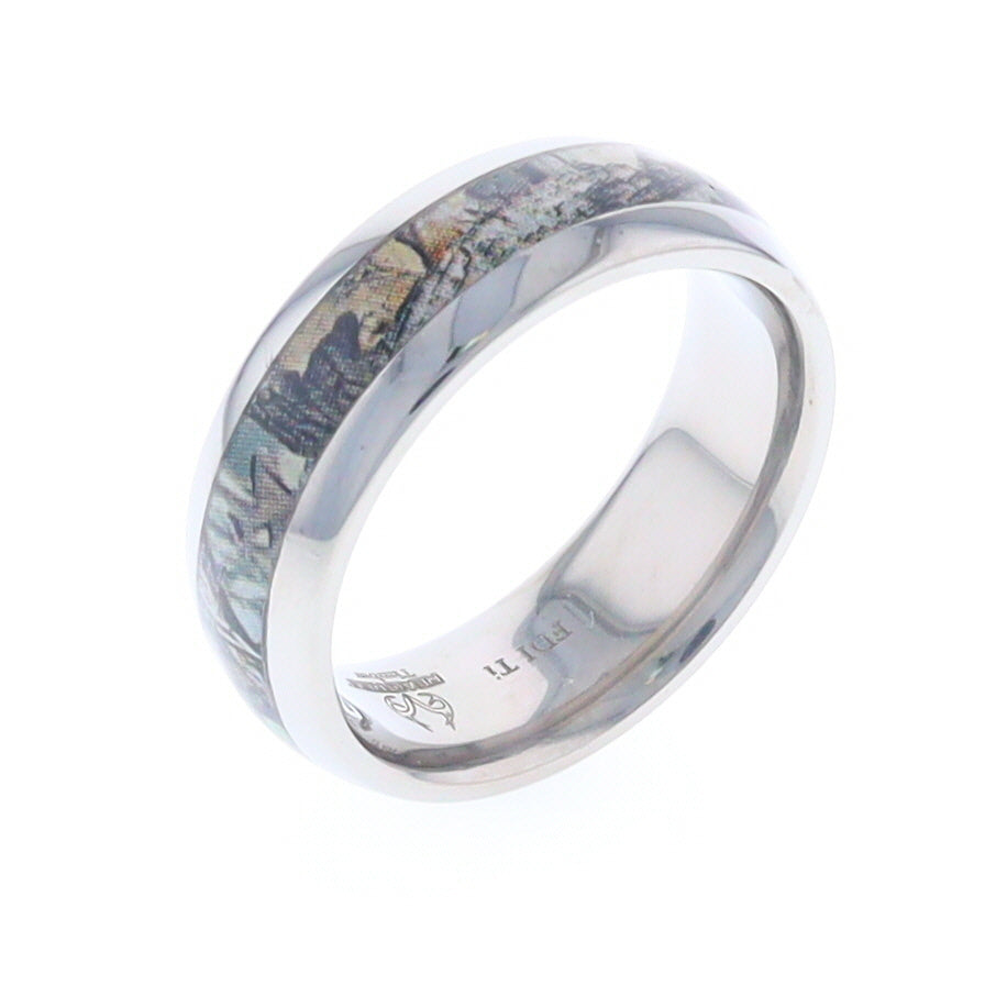 Titanium Real Tree Camo Men's Ring