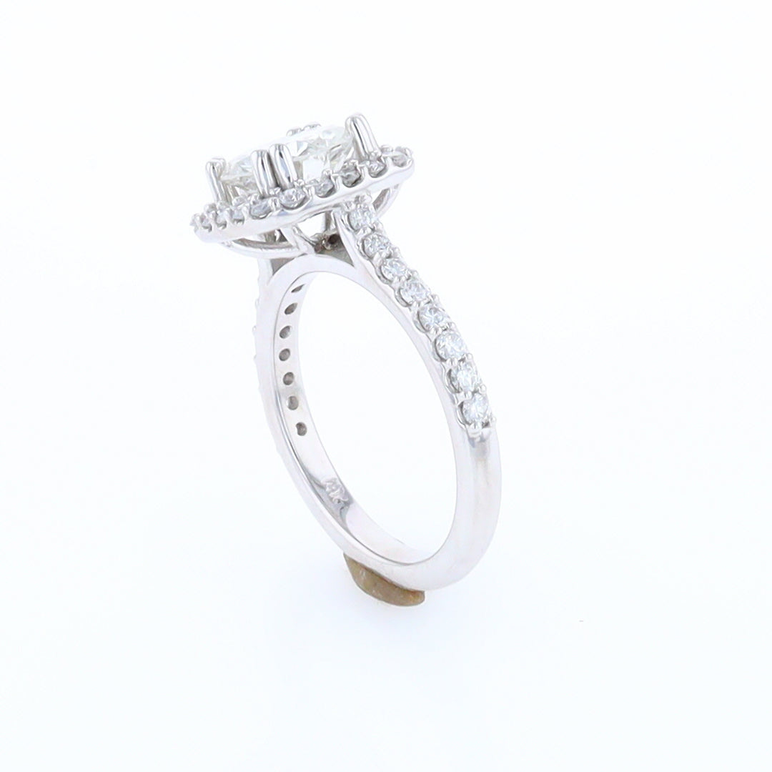 Diamond Engagement Ring with Square Halo