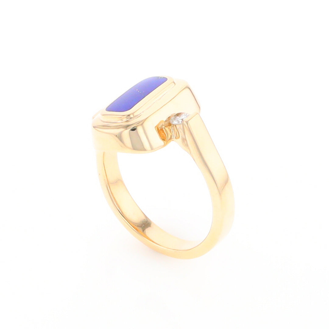 Lapis 0.16ctw Diamond Ring