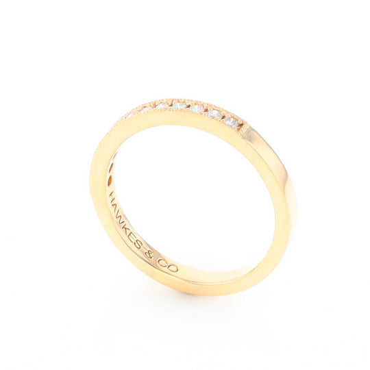 Yellow Gold Milgrain Diamond Wedding Band