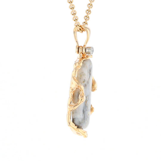 Free Form Gold Quartz Pendant